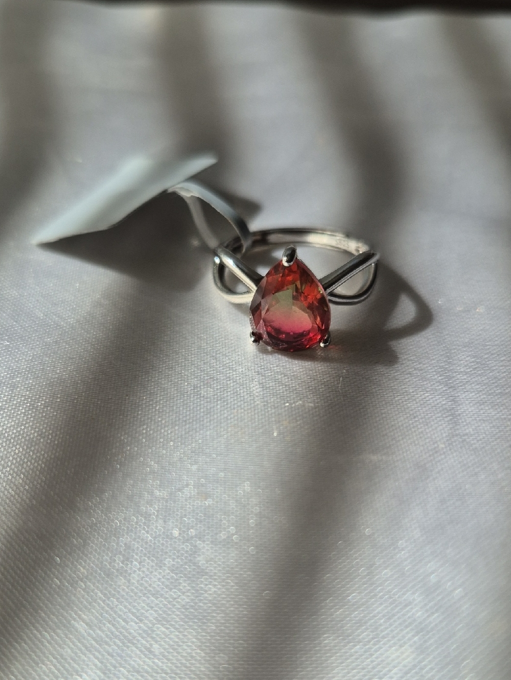 Sterling Silver Watermelon Tourmaline Ring